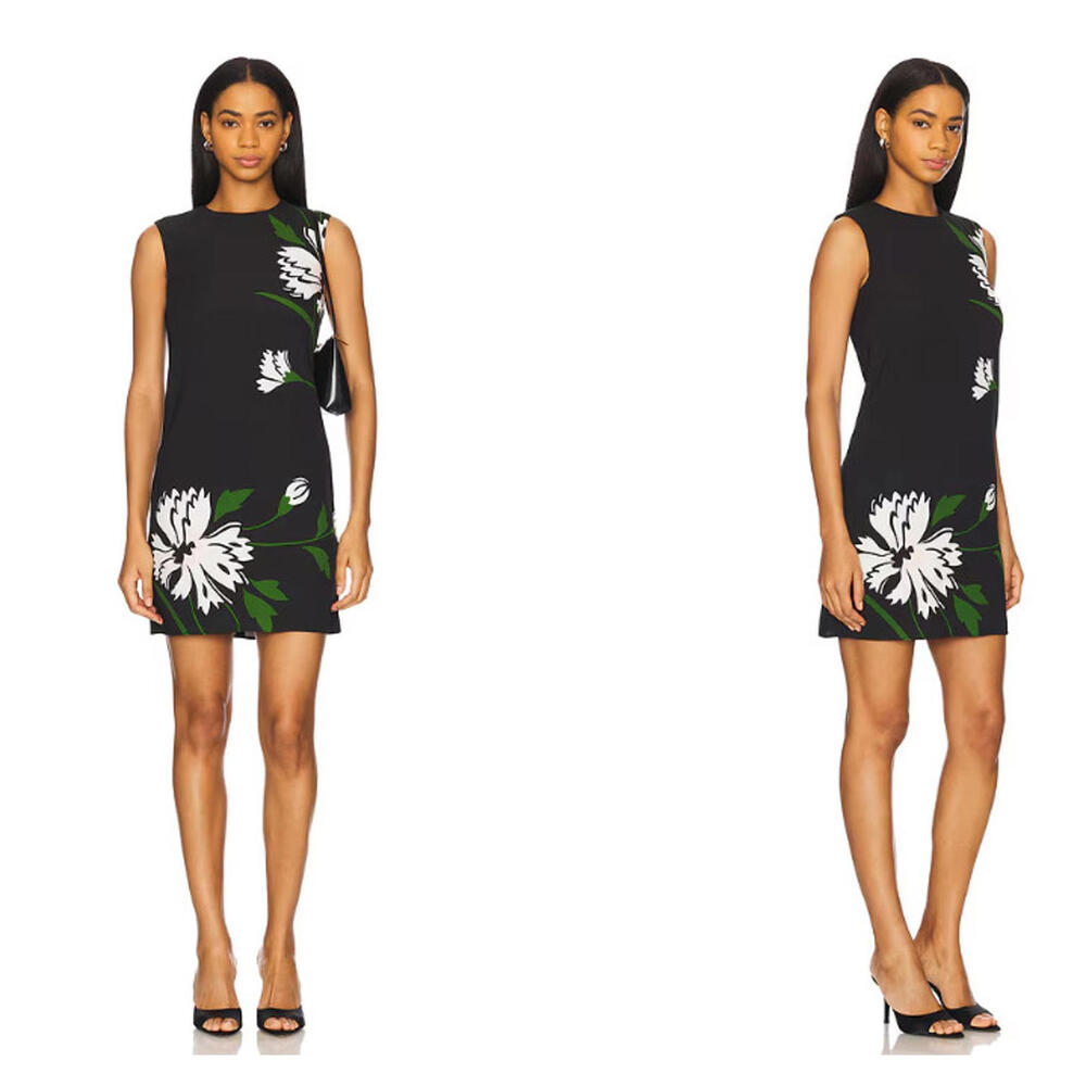 Veronica Beard Cromwell Black Floral print Shift Dress size 4 NWT $498 msrp - Picture 1 of 7